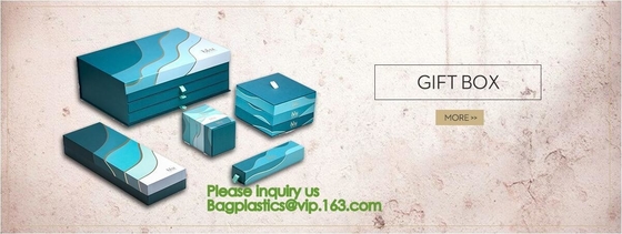 Hardcover Rigid Paper Packaging , Custom Logo Printed Foldable Cardboard Flat Pack Gift Box With UV Logo