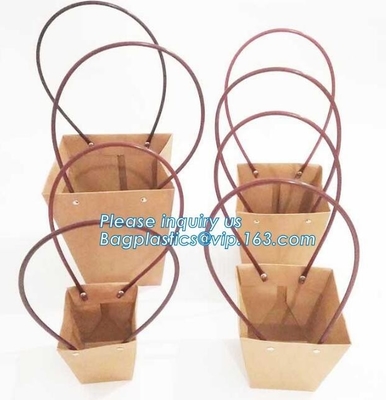 kraft paper laminated flower paper packaging carrier bag,Packing Colorful Waterproof Kraft Paper Gift Carrier Flower Bag