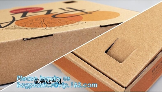 Custom Pizza Packing Paper Box Corrugated With Different Size, Recycle Paper Simple Pizza Package Lunch Box