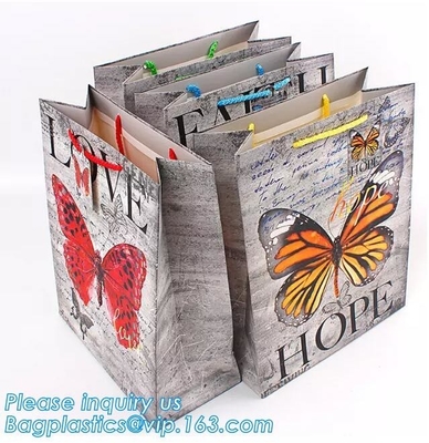 MULTIPURPOSE Holiday Gift Bags Shopping CMYK Eco Retail Packaging 100% Recyclable Kraft Paper Wedding Welcome Bags