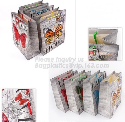 MULTIPURPOSE Holiday Gift Bags Shopping CMYK Eco Retail Packaging 100% Recyclable Kraft Paper Wedding Welcome Bags