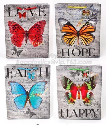 MULTIPURPOSE Holiday Gift Bags Shopping CMYK Eco Retail Packaging 100% Recyclable Kraft Paper Wedding Welcome Bags