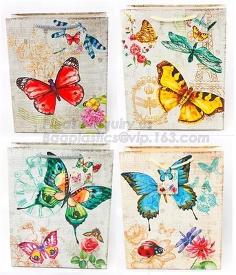 MULTIPURPOSE Holiday Gift Bags Shopping CMYK Eco Retail Packaging 100% Recyclable Kraft Paper Wedding Welcome Bags