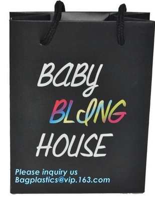 eco friendly paper printed shopping coffee packaging retail bags with handle logo,paper gift shopping bag with red custo