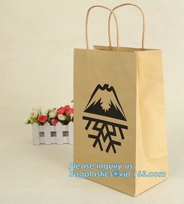 Cheap small paper gift bags Promotional Luxury OEM Design Gold Foil Logo Wedding Custom Paper Gift Bag with Ribbon PACK