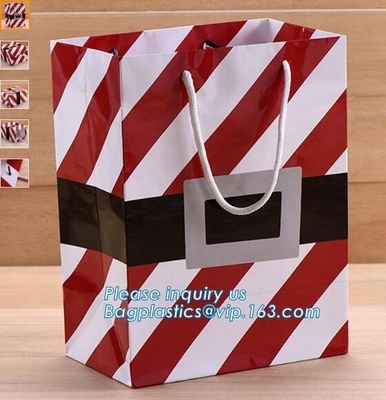 Christmas custom luxury gift food grade bakery Paper cake and bread packaging box carry Bag cut handle logo wholesale