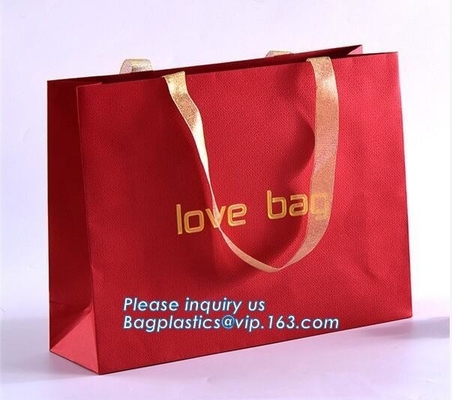 Customized luxury wedding favor bags elegant high grade carrier gift bag pretty eco friendly paper shopping bag, bagease