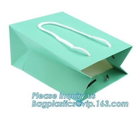 Luxury paper bags with handles Different Sizes,250gsm art paper shopping carrier bag custom printing with handle rope