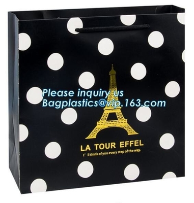 Factory Price Low Cost OEM Custom Printing Small Luxury Gift Carrier White Paper Shopping Bag,Gift Paper Bags With PP Ro