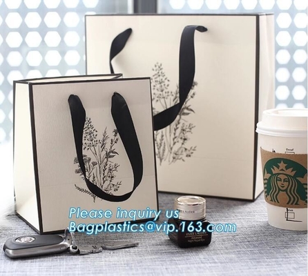 Paper Gift Bags With Handles Matte Tote Paper Bags, Shopping Bags, Kraft Bags, Retail Bags, Party Bags