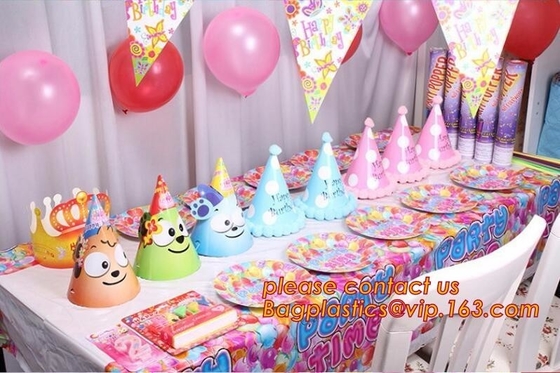 ECO Tablecloth Decoration Kids Favors Napkins Mickey Mouse Plates Baby Shower Cups Supplies, disposable table cover