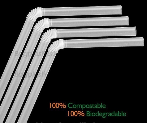 Corn starch 100% biodegradable PLA drinking straw, PLA straw for cold drink plastic cup, 100% compostable flexible straw