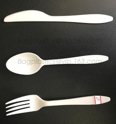 biodegradable and compostable PLA cutlery set, food cutlery set, biodegradable cutlery knife fork spoon