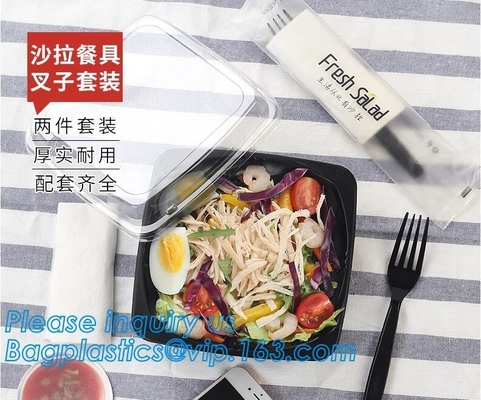 7in1 FDA Aviation Heavyweight Disposable Clear Plastic Camping Cutlery Set with Napkin,Fork Spoon Knife Fork Set For Fla