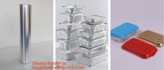 Rectangle Shaped Disposable Aluminum Foil Pan Take-Out Food Containers With Aluminum Lids/Without Lid