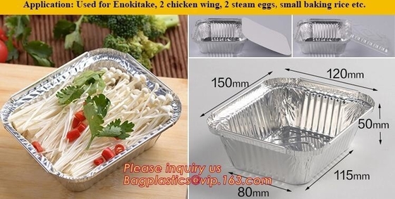 Rectangle Shaped Disposable Aluminum Foil Pan Take-Out Food Containers With Aluminum Lids/Without Lid