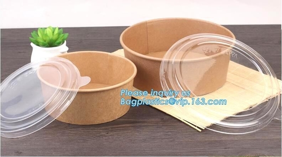 Salad Cup, Soup Cup, Salad Bowl, Soup Bowl, Large Capacity Disposable Kraft Paper Bowl With Paper Lid Eco Takeaway Food