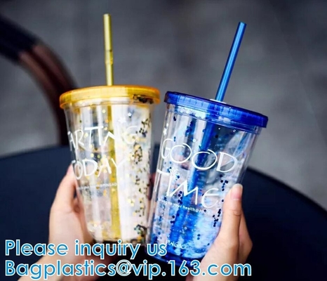 Sequin Double Layer Water Bottle Glitter Cup Heat Cold Insulation Party Home Wedding Thanksgiving Birthday Toasting