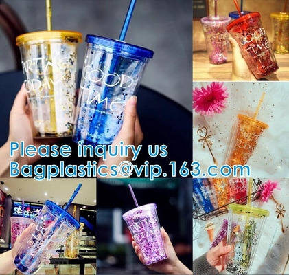 Sequin Double Layer Water Bottle Glitter Cup Heat Cold Insulation Party Home Wedding Thanksgiving Birthday Toasting