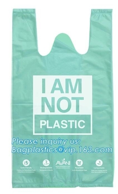 ok compost home certified 100% biodegradable nappy sacks with handle, Strong and durable Baby nappy sacks Made in China