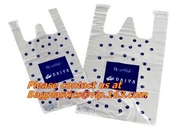 Custom Print Hdpe Plastic T Shirt Bags with Gusset, hdpe bags, ldpe bags, pp bags, sacks