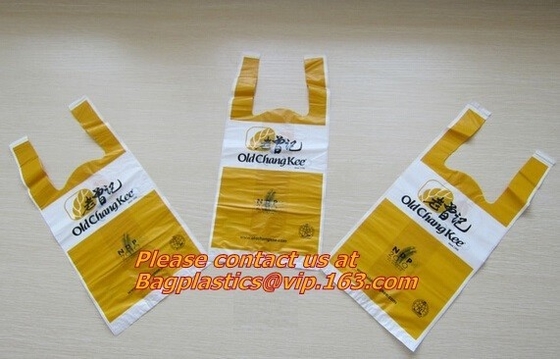 Top quality discount pet cat packaging gusset t shirt bag, poop dog bags, cat bags, waste