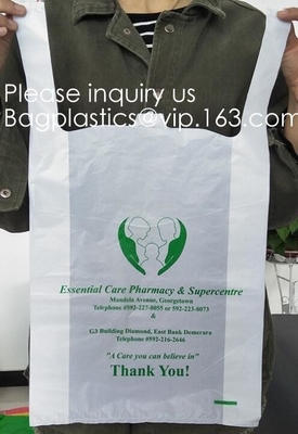 Supermarket Bio-Degradable Compostable T Shirt Bags Thank You Tote Perfect For Business. Best Bulk, Heavy Duty