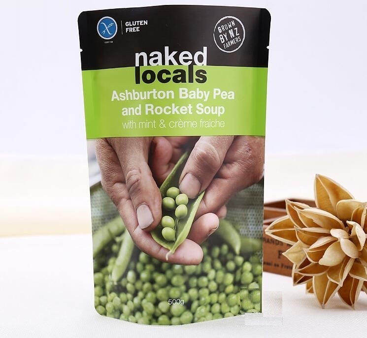Salad Snack Powder Wheat Flour Stand Up Pouch Soup Spice Packaging Bag With Window,Soup Packaging Bag Food Grade Zip Loc