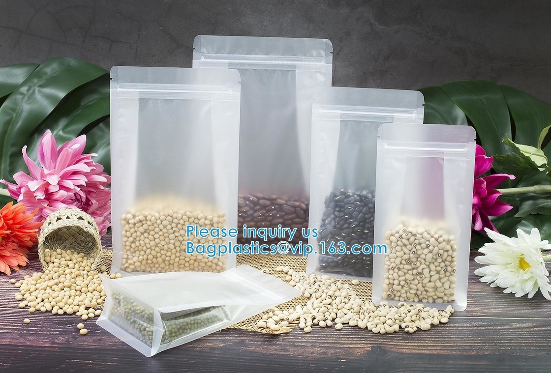 Zipper Lock Leakproof Reusable Storage Pouches For Zip Food Storage Lock Packaging With Tear Notches