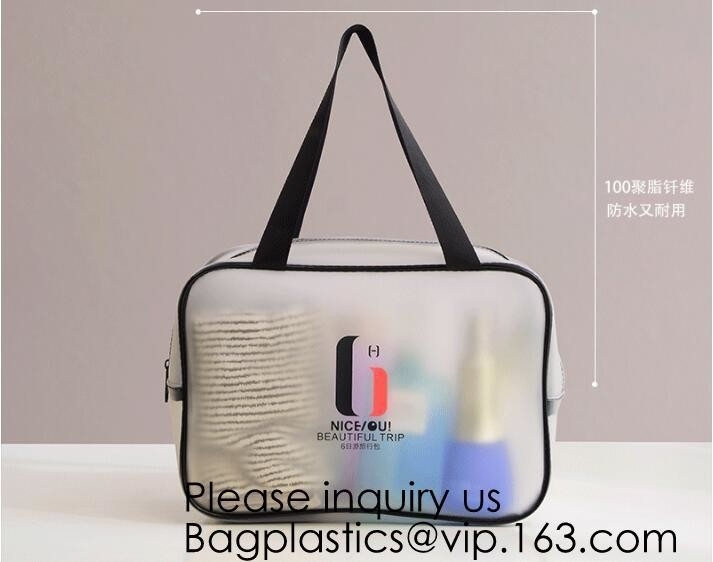 Travel Transparent Pvc Toilet Cosmetic Bag Clear Make Up Pouch,Waterproof Custom Logo Geometric Black Pouches Cosmetic B