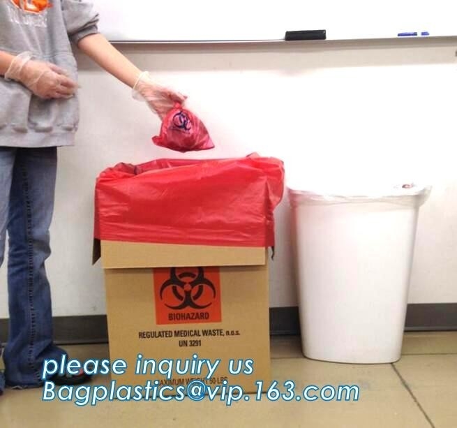 Medical Biodegradable Autoclavable Biohazard Bags Pocket Biohazardous Healthcare Suppliers, Lab Bags, Blood Bags