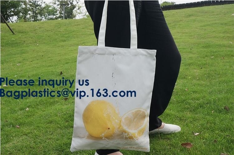 Custom Logo Printed Long Handle Eco Calico Cotton Tote Bag,Totebag Cheap Custom Large Handle Market Shopping Cotton Bags