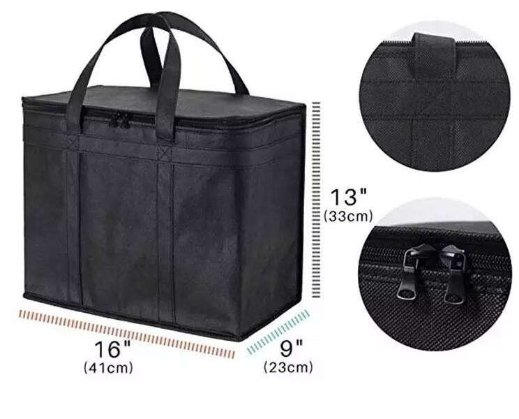 Reinforced Food Delivery Insulated Cooler Bag, Promotional Custom Recyclable Aluminum Foil Picnic Insulated Lunch