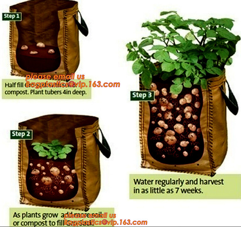 Eco-Friendly PE Potato Growing Bag Garden Planter Bags Reusable Washable Grow Pots Waterproof, Smart Pots for Vegetable