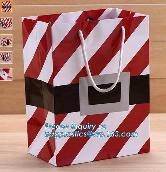 Christmas custom luxury gift food grade bakery Paper cake and bread packaging box carry Bag cut handle logo wholesale