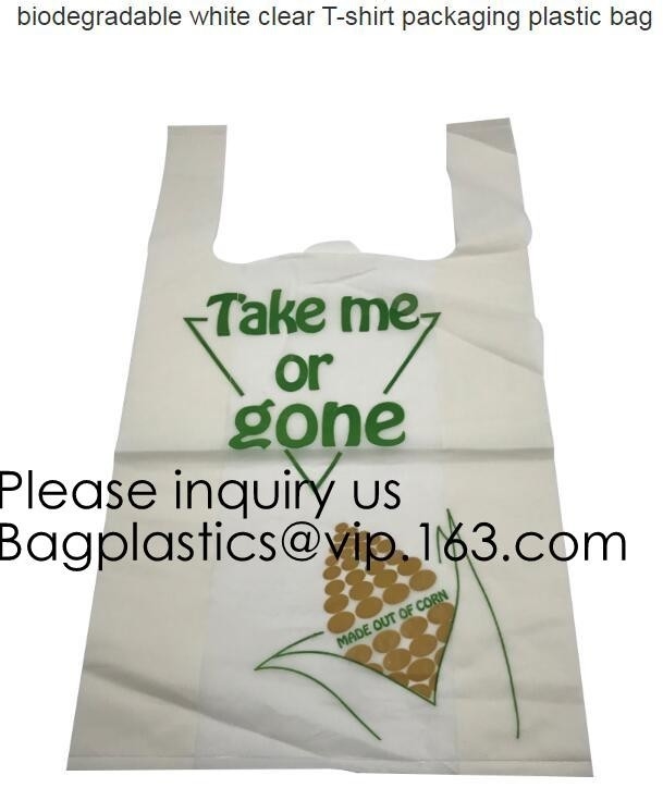 BIO Biodegradable Pre-Printed Thank You Retail Bags,Green Plastic T-shirt Shopping Bags,Compostable Biodegradeable, Extr